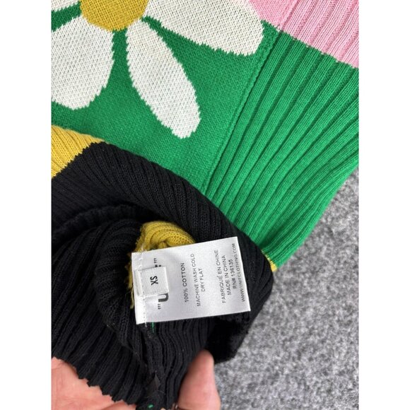 UNIF Sweater Womens XS Stripe Flower Daisy Knit Pullover Long Sleeve Top - Picture 6 of 7